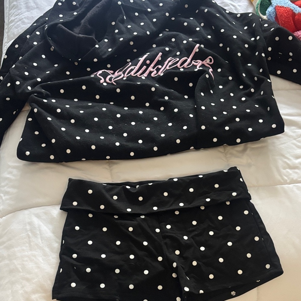 Edikted Black Polka Dot Lounge Set